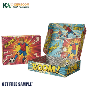 Boîte d'expédition en carton ondulé personnalisée KAKA avec impression intégrale motif football pour emballage cadeau de ballon de foot - Product Image 3