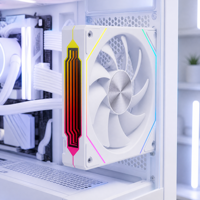 Ventilador para Caja de PC SNOWMAN GK120-ARGB-WH de 120 mm, Blanco, ARGB, PWM, Rodamiento Hidráulico, 5V, 3 Pines, Sincronización en Cadena, Venta al Por Mayor