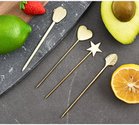 Piques à cocktail et brochettes à fruits créatives en acier inoxydable 304, très tendance, pour la décoration de vin, sensation de luxe léger et haut de gamme