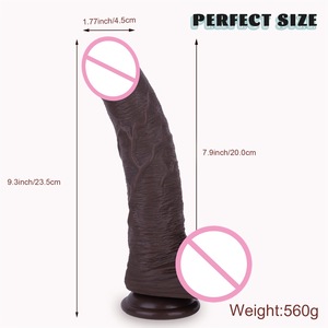 Juguetes Sexuales, Dildo de Silicona Negra, Doble Dureza, Ventosa, Pene Artificial Realista y Suave para Masturbación Femenina y de la Misma Lengua Sexual - Product Image 3
