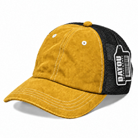 Casquette de baseball trucker unisexe décontractée style streetwear avec visière incurvée, dos en maille respirante, couleur unie délavée à l'eau et patch logo – Vente en gros