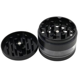 Aluminum <b>Herb</b> <b>Grinder</b> With Window Metal Smoking <b>Grinder</b> 4-Layer and 3-Layer Spice <b>Grinder</b> Customize - Product Image 4
