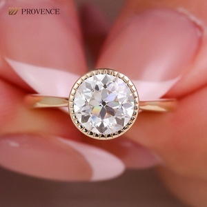 Bijoux de fiançailles et de mariage faits à la main en or 18 carats et 14 carats avec pierres précieuses fines, moissanite et diamants, bague en moissanite pour femme, à porter au quotidien - Product Image 1