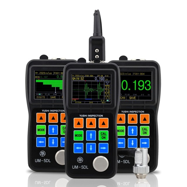 UM-5DL Best Color B Scan Ultrasonic Thickness Gauge Aluminium/Metal Material Battery-Powered 5mm Convex Radius for Measuring