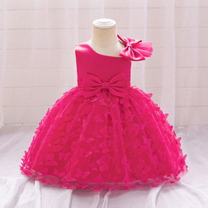 Robe de princesse sans manches pour filles, robe de tutu en tulle à fleurs 3D pour enfants, robe de fête d'anniversaire pour tout-petits, robe de baptême pour bébé, tenue de scène - Product Image 5
