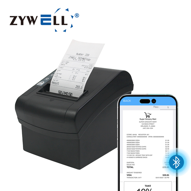 ZYWELL Impresora Trmica Pos Printer ZY806 80mm bluetooth Thermal Receipt Printer