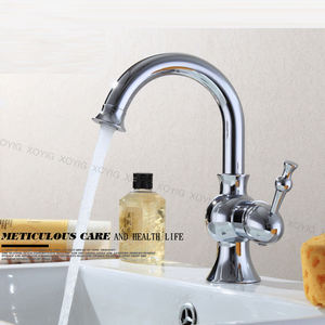 European Style Chrome Round 59-1 Brass Basin Faucet, Antique Style Hot and Cold Basin Water Tap - Product Image 2