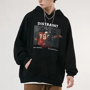 Oem Kleding Bulk Custom Hoge Kwaliteit Zwaar Gewicht Franse Badstof Katoen Oversized Custom Grafische Print Hoodie Voor Mannen