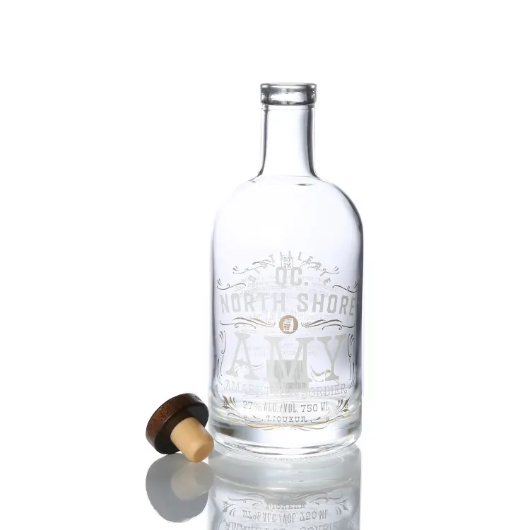 Yuvarlak streç Nordic OSLO Apothek cam likör şişesi Tequila Gin rom votka Bourbon viski için 750 ml 700 ml