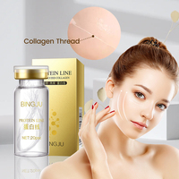 Visage sans aiguille collagène soie protéine fil ascenseurs serrer fil de collagène absorbable avec kit de sérum en or 24k