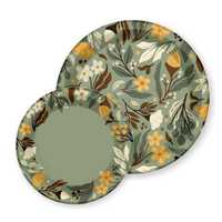 Lot de 8 Assiettes et Serviettes en Papier Motif Châtaignes d'Automne – Ensemble de Vaisselle de Célébration pour Friendsgiving, Récolte, Mariage, Décoration de Table