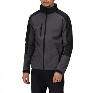 Veste polaire coupe-vent pour homme, col montant, fermeture éclair, décontractée, pour l'extérieur, manteau d'automne, coupe régulière, couleur unie, matière polyester - Product Image 1