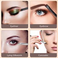 5 Buah Set Kuas Eyeliner yang Dapat Disesuaikan untuk Aplikasi Riasan Presisi dengan Desain Sudut Halus & Desain Datar Miring Ultra Tipis