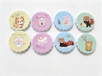 Miroir compact pliable avec peigne, motif animal de dessin animé mignon, miroir de maquillage portable de poche pour filles, étudiantes, cadeau de voyage
