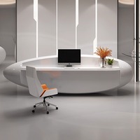 Bureau de réception circulaire moderne convertible pour bar à domicile, centre commercial, utilisation en extérieur - Mobilier de bureau commercial en bois