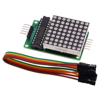 MAX7219 LED mikrokontroler 4 dalam satu tampilan dengan 5P garis modul 5V tegangan operasi untuk Arduino DIY 8x8 Dot matriks umum