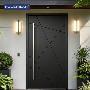 ROGENILAN Puerta Pivotante de Aluminio Minimalista Impermeable, Puertas de Entrada con Sistema de Aislamiento Térmico para Casa Moderna - Product Image 6