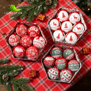 Set di 7 Palline di <span class=keywords><strong>Natale</strong></span> Infrangibili Longstar, Decorazioni Natalizie in Schiuma con Nastri Rossi per Albero di <span class=keywords><strong>Natale</strong></span> - Product Image 1