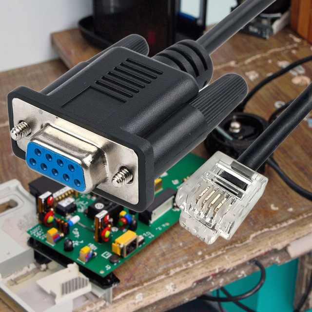 Custom DB9 Female to RJ45 8P8C RJ11 4P4C Adapter Cable 1m RS232 Serial Interface PVC Unshielded Data Link