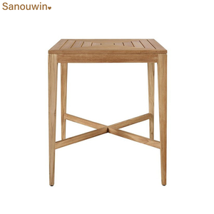 <span class=keywords><strong>Mesa</strong></span> <span class=keywords><strong>alta</strong></span> de madera maciza de teca de nuevo diseño y silla de barra de tejido de cuerda duradera para Barra de hotel en casa - Product Image 3