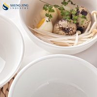 Shengjing bol de riz en porcelaine blanche de 4.5 pouces, vaisselle en céramique pour Restaurant hôtel Logo personnalisé Western en Stock