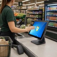 Mesin Kasir I3 I5 POS Layar Tunggal untuk Pusat Perbelanjaan, Supermarket, Toko Retail, Konter Kasir Windows