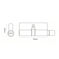Cylindres de sécurité double ouverture en aluminium et laiton, 3 clés, 70 mm, pour serrure à bouton carré, pour porte en bois, usage universel domestique chambre