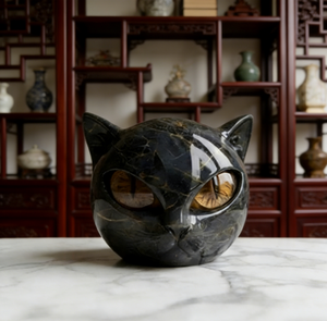 Escultura de Cabeza de Gato de Resina Hecha a Mano de Alta Calidad al por Mayor, Decoración del Hogar Estilo Bohemio Tallada - Product Image 4