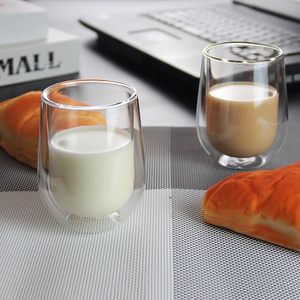 Wholesale Custom High Borosilicate Double Wall Clear <b>Reusable</b> Gift Glass Mug 80/120/200/240/400ml Coffee <b>Cups</b> Push Button Cap - Product Image 2