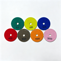 Kit de 7 disques de polissage diamantés humides de 100 mm (4 po) pour granit, marbre, béton, grain 50-3000, avec support Velcro, disque de ponçage pour pierre