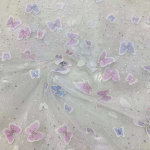 Africano francés colorido <span class=keywords><strong>mariposa</strong></span> 3D tul flor <span class=keywords><strong>Papillon</strong></span> brodede Perles Sur tissu tela de encaje bordado para mujer vestido de fiesta - Product Image 2