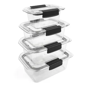 Wholesale Plastic Clear Box Containers Transparent Airtight Food Storage Containers Set With Lock