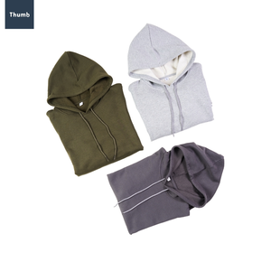 เสื้อฮู้ดสตรีทแวร์โอเวอร์ไซส์สีพื้นสำหรับฤดูหนาว |   ผ้าฟลีซ CVC หนานุ่ม หนัก 350 แกรมต่อตารางเมตร |   โรงงานผลิตเสื้อฮู้ดดี้พิมพ์ลายโลโก้ตามสั่งด้วยซิลิโคน - Product Image 2