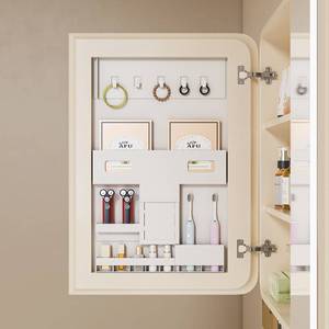 Cream-colored modern and elegant stainless steel smart <b>mirror</b> bathroom cabinet - Product Image 6