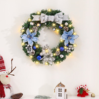 Karangan Bunga Natal QiYing Victory 2026 30/40 cm PVC Semi-Handmade Karangan Bunga Buatan Modern Minimalis untuk Gantungan Pintu Hotel Dekoratif