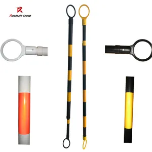 Beijing Roadsafe 6ft-10ft Abs Aangepaste Reflecterende Verkeer Pole Intrekbare Kegel Bar