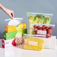 Sac de conservation alimentaire transparent en plastique LDPE avec fermeture éclair, sac de scellage à glissière épaissi pour le stockage des aliments au réfrigérateur