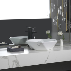 Lavabo de Sobremesa de Lujo para Baño, Diseño Artístico en Cerámica - Product Image 3