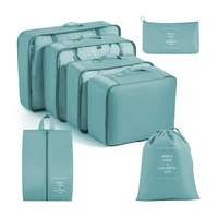 Ensemble de 7 sacs de rangement de voyage avec cordon de serrage, cubes d'emballage pour vêtements, organisateurs de bagages légers, design personnalisé