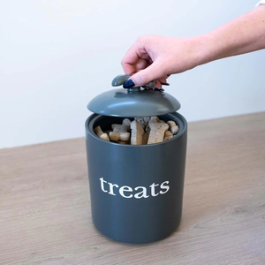 Nat & Jules tratta un contenitore per animali domestici in ceramica grigio carbone 8X6 - Product Image 1