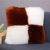 Coussin carré géométrique en peluche, design patchwork, en fibre de polyester douce, personnalisable pour salon/hôtel, style européen et américain
