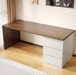 Escritorio de madera maciza <span class=keywords><strong>con</strong></span> cajón, cómoda, escritorio integrado, dormitorio, <span class=keywords><strong>mesa</strong></span> de <span class=keywords><strong>estudio</strong></span> sencilla para el hogar, combinación de estantería - Product Image 4