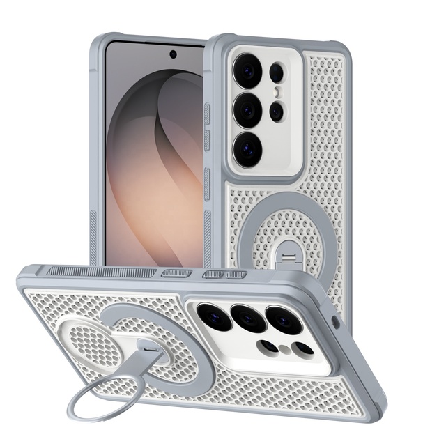 Magnetic Heat Dissipation Case for Samsung S26 Ultra S26 Plus S25 Ultra S24 Cooling Drop Protection 360 Rotated Metal Stand Case