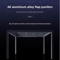 Gazebo en alliage d'aluminium à persiennes, luxe, électrique, avec télécommande, imperméable, coupe-vent, ignifuge