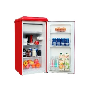 Réfrigérateur rétro 90L à porte unique avec couvercle supérieur rouge - Product Image 1