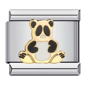 New Electroplated Stainless Steel Oil-drip Cartoon DIY Italian-style Modular Bracelet <b>Personalized</b> Welded-pattern Bangle - Product Image 6