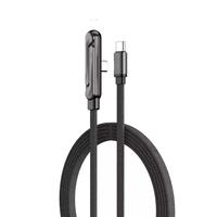 Kabel Data Braided Jacket Tipe-C 240W 5A/6A Desain Lipat Bengkok untuk Pengisian Cepat Universal Ponsel