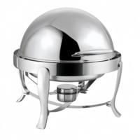 Chauffe-Plat Rond Personnalisable avec Logo, Réchaud à Alcool 6L à Couvercle Rabattable, Fournitures pour Banquets de Mariage, Contrôle de Température 85-100°C