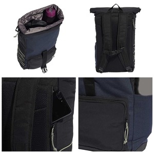 リサイクルナイロン製シティリュックサック、カスタムロゴ入り、防水ロールトップ、ノートパソコンバッグ、メンズスポーツ、旅行、学校、仕事用デイパック - Product Image 4