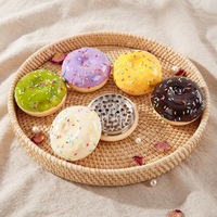 Broyeur à tabac en métal Donut à 3 couches, magnétique, 72 mm, manuel, pour cigarettes, accessoires pour fumeurs